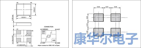 京瓷出产的具备特殊功能的1008mm超小型quartz crystal