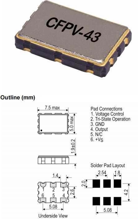 IQD晶振,CFPV-43晶振,有源貼片晶振