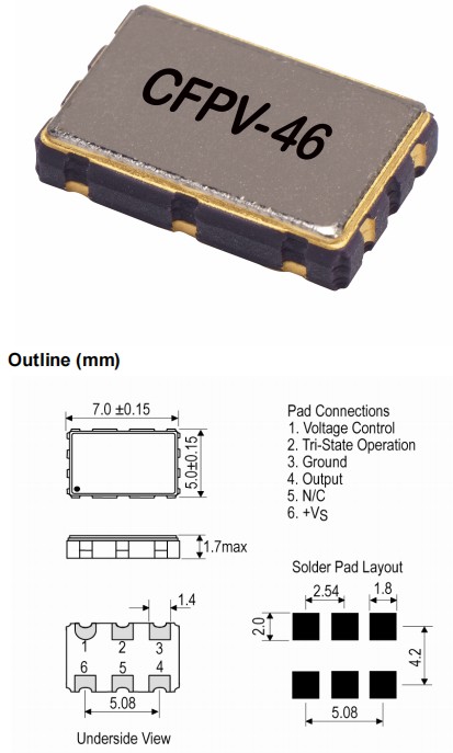 IQD晶振,CFPV-46晶振,壓控晶體振蕩器
