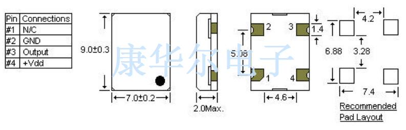 STD晶振,TC79-4-12M800000晶振,有源四腳貼片晶振