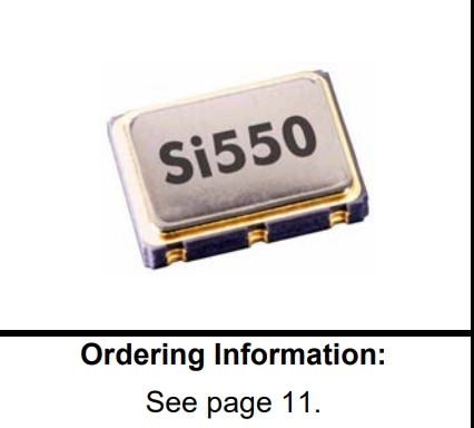 SiliconCrystal,550AE100M000DGR,Si550壓控振蕩器,7050mm,100MHZ